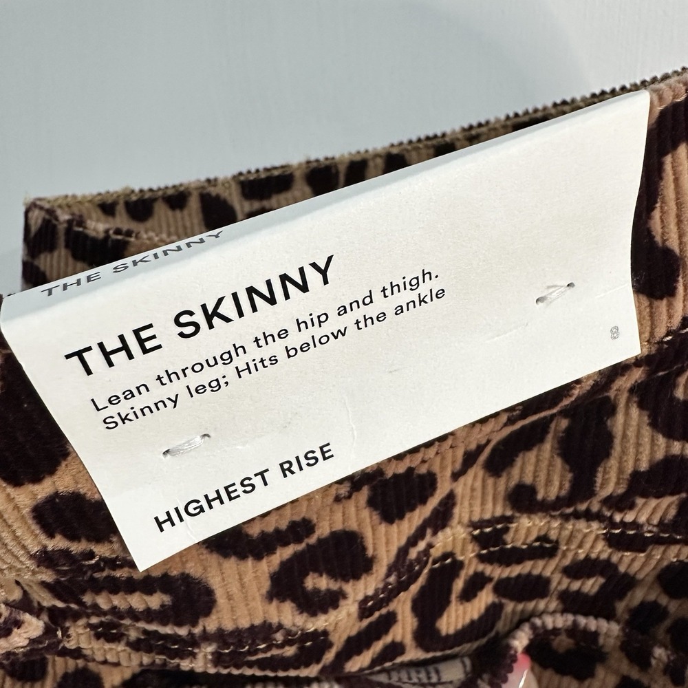 NWT Ann Taylor The Skinny High Waist Highest rise leopard print corduroy Pants 8 - Picture 4 of 4